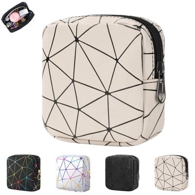 Desing Wish Small Makeup 11cm X Mini PU Leather Makeup Pouch for Pouch, 11cm, Women, Portable, Lightweight, Travel-Friendly (Beige)