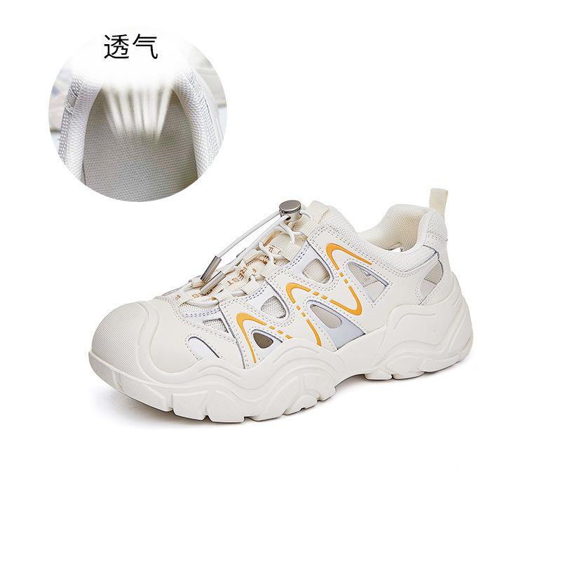 Leather Casual Shoes Women's 2025 Summer New Breathable Platform White Shoes Women's Fashion Versatile Sports Ugly Cute Women's Shoes