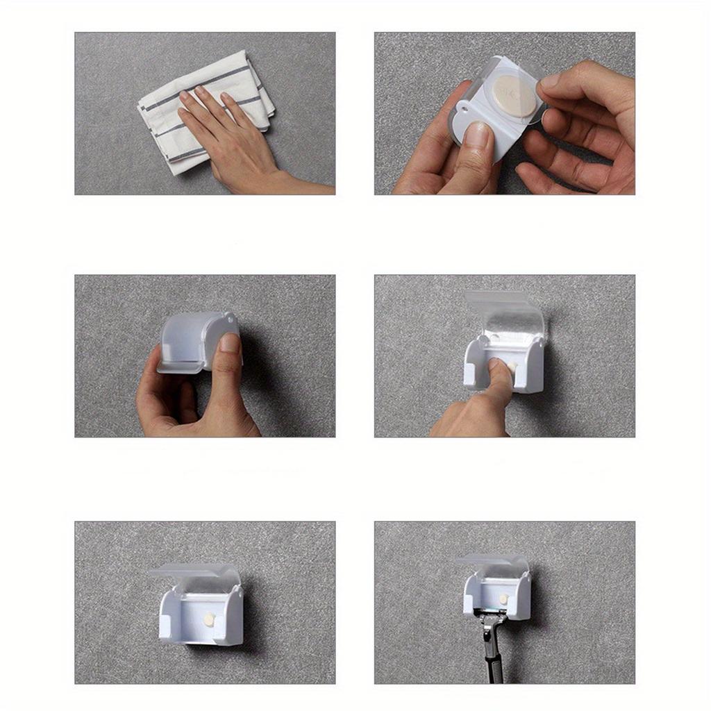 1 pièce Support de Rangement pour Rasoir Homme sans Perçage Support Porte-Rasoir Ancien Décor Salle de Bain Maison Décor Automnal Retour à l'École