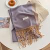 Nuova sciarpa calda in cashmere Winer per donna, moda, spessa, in tinta unita, in pashmina, scialle, foulard, donna