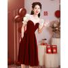 Toast Clothes Bride Small French Engagement Dress Women Return Door Casual Wedding Red Dress Can Usually Be Worn