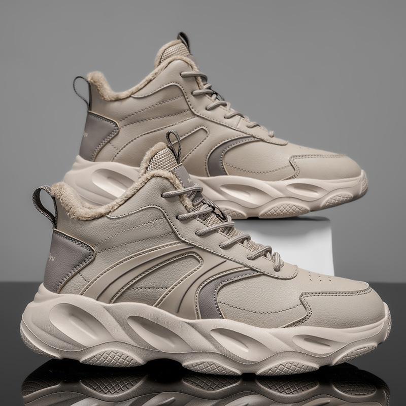 Winter velvet shoes thickened warm cotton shoes casual sports thick soles heightened non-slip