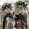 2PCS Halloween Plush Spider Skull Veil Horror Party Haunted House Decoration Props Simulation Spider Halloween Simulation Spider