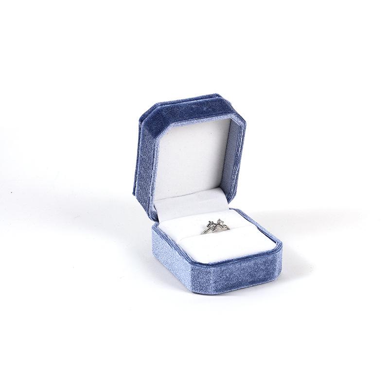Elegante achteckige Schmuckschatulle aus Samt für Ringe, Armbänder, Halsketten und Anhänger