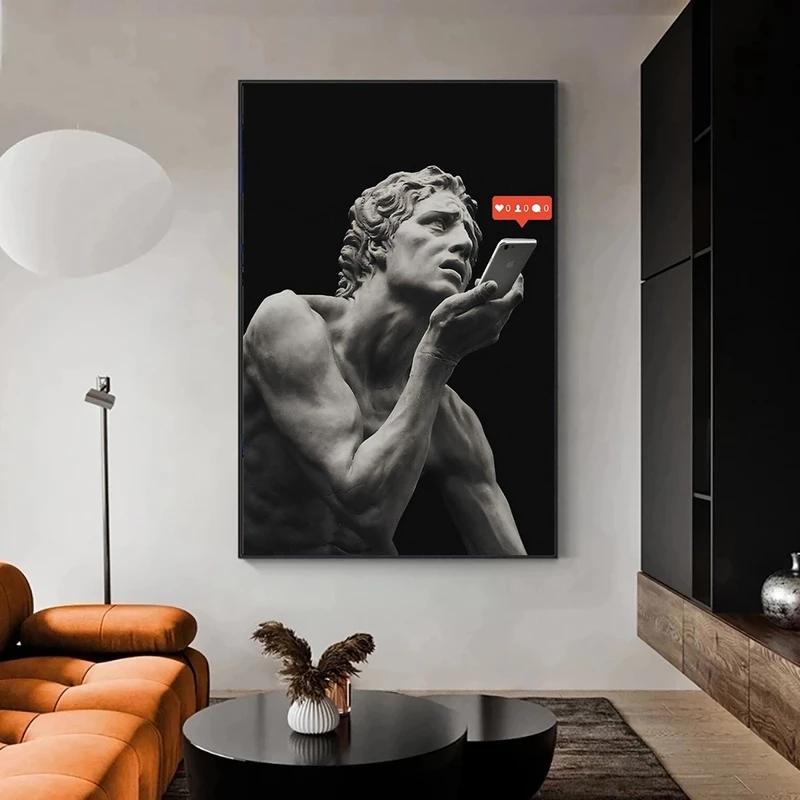 Abstract Funny Figures Art Modern Style Posters and Print Sculpture Canvas Painting Wall Picture for Living Room Home Decoration No Frame