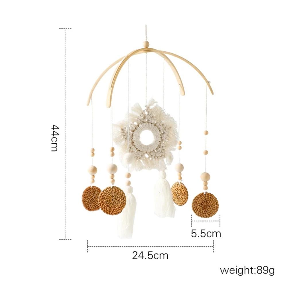 Baby Wooden Bed Bell Cartoon Rabbit Mobile Hanging Rattles Toy Hanger Crib Mobile Bed Bell Wood Toy Holder Arm Bracket Kid Gifts