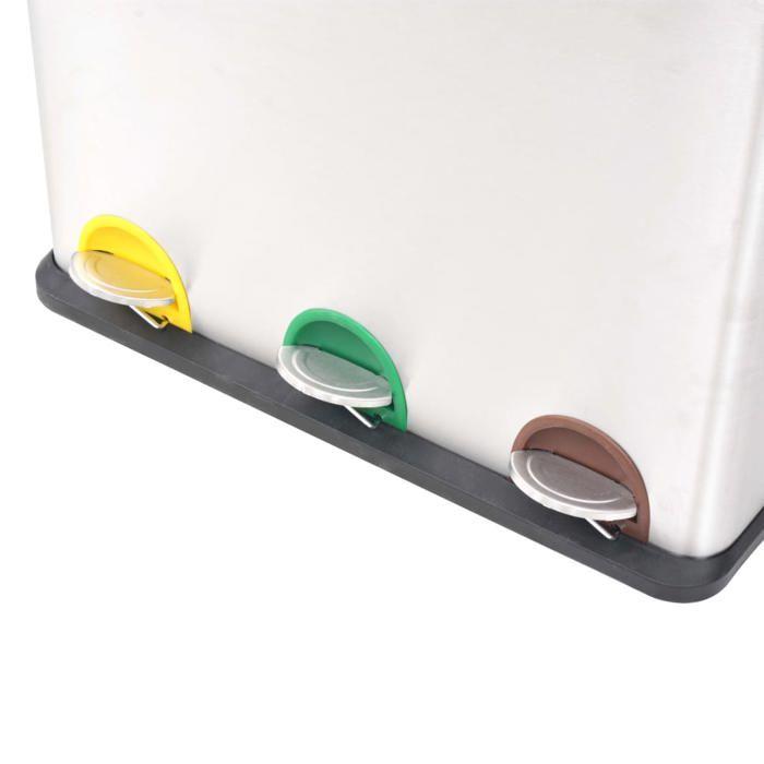 VidaXL Poubelle à ordures Acier inoxydable 54 L