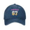 Six Seven Ice Cream Drip Sport 67 Fun Mason Meme Washed Baseball Cap Sun Trucker Hat Summer Male Outdoor Sport Snapback Cap