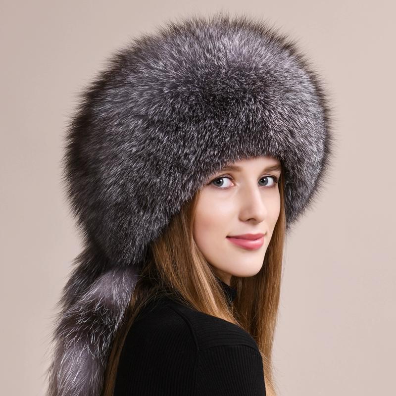 Fox fur hat women's winter leather Mongolian hat ethnic wind ear protection warm Northeast mink straw hat children winter