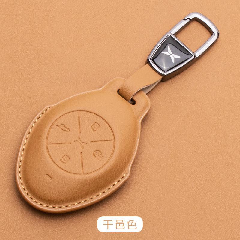 For Xpeng P7 P5 G6 G9 G3i Car Key Case Cover Shell Fob Protector Nappa Leather Protective Keychain Cover Interior Accessories