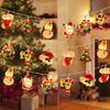 Cartoon Christmas Santa Claus LED String Light Xmas Tree Hanging Ornaments 2025 Christmas Decoration For Home New Year Kids Gift