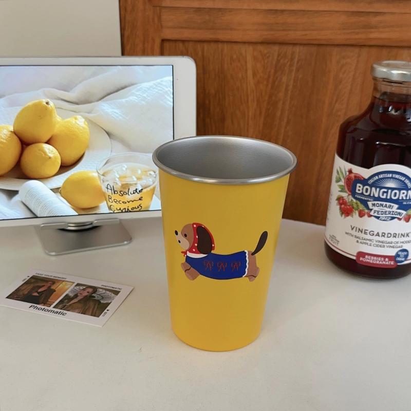 

Funny Dachshund Printed Toothbrush Cup 304 Stainless Steel Durable Water Cup Suitable For Traveling Drinking Water Washing Cup жёлтый