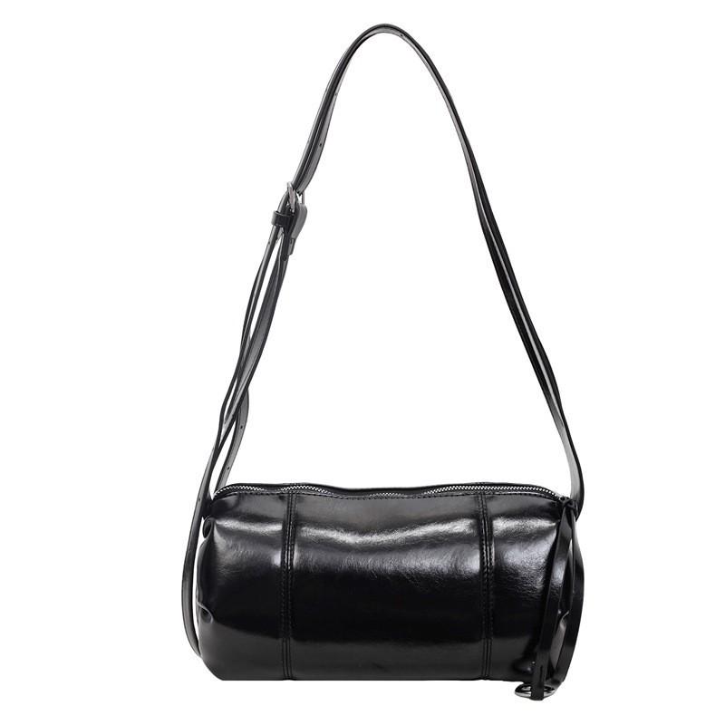 

Korean Bucket Bag Retro Simple Cylinder Female New Niche Pillow All-matching Casual One-shoulder Cross-body чорний
