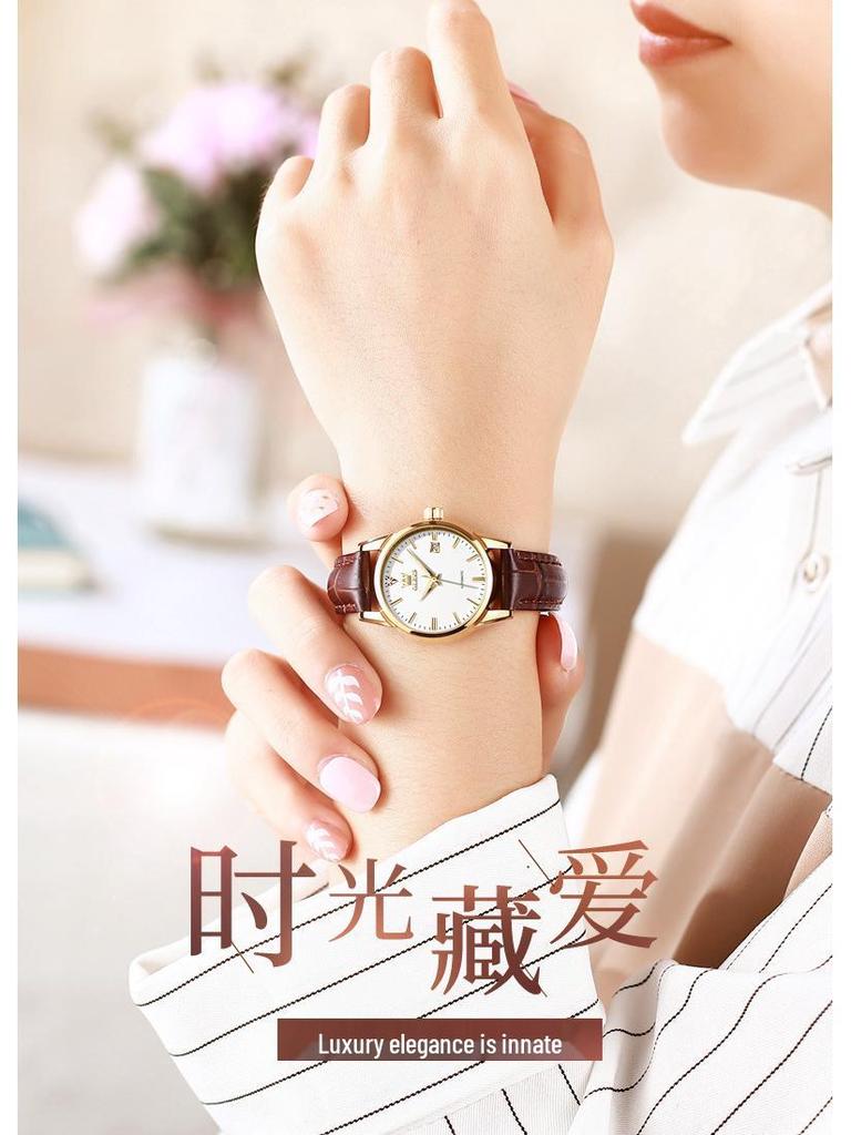 Women's Classic Waterproof Leather Strap Mechanical Watch