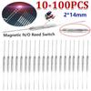 100-10 Stück N/O Reed-Schalter Magnetischer Schalter 2x14MM Normalerweise Offener Magnetischer Induktionsschalter DIY Elektronischer N/O Schalter