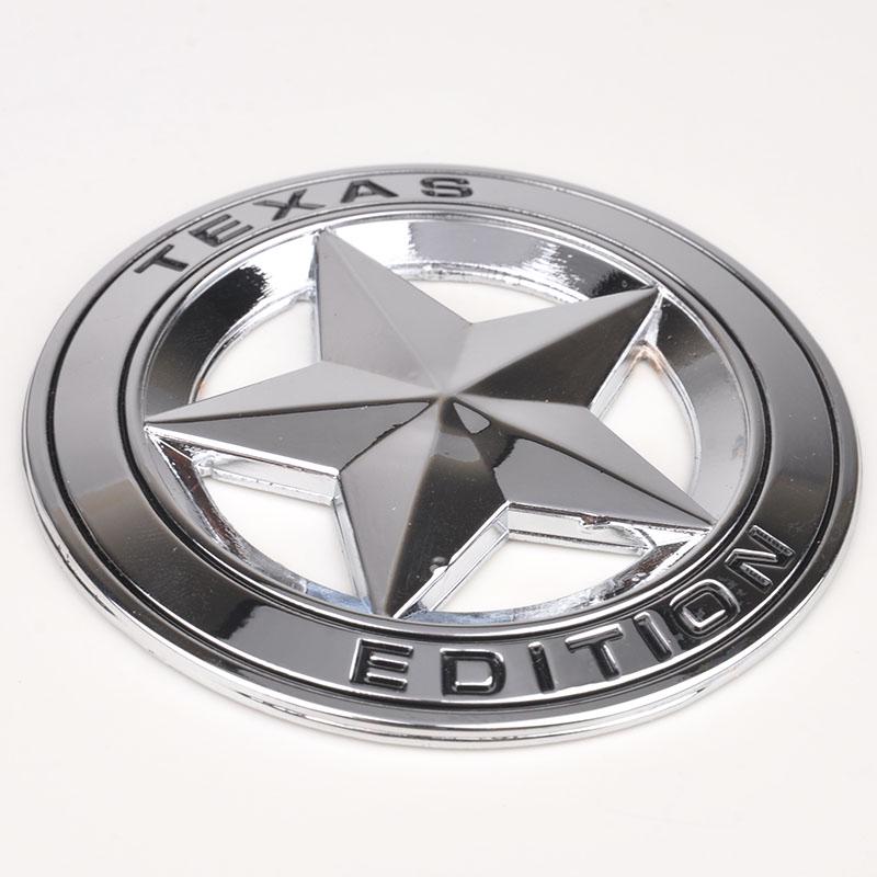 Metal Texas Edition Car Emblem Badge Sticker Decal for Ford Chevy Silver