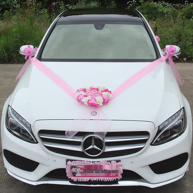 

Elegant Wedding Car Decoration Set: Artificial Flower Arrangement for Cars фиолетовый