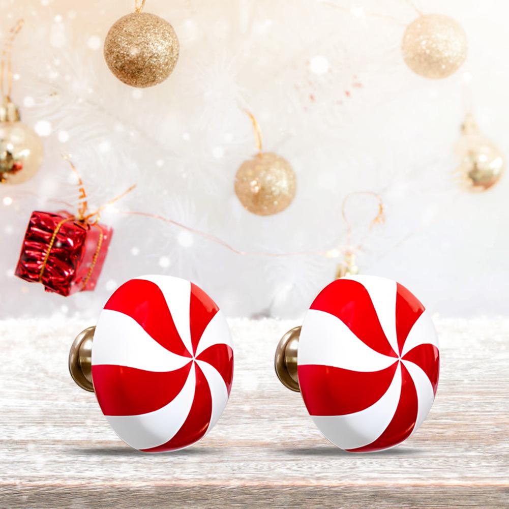 10-30pcs Christmas Knob Button Cover Christmas Candy Cane Ornament Christmas Peppermint Candy Decoration Christmas Decoration