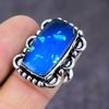 Blue Triplet Opal Gemstone Handmade 925 Sterling Silver Jewelry Ring Size 8 D7A68