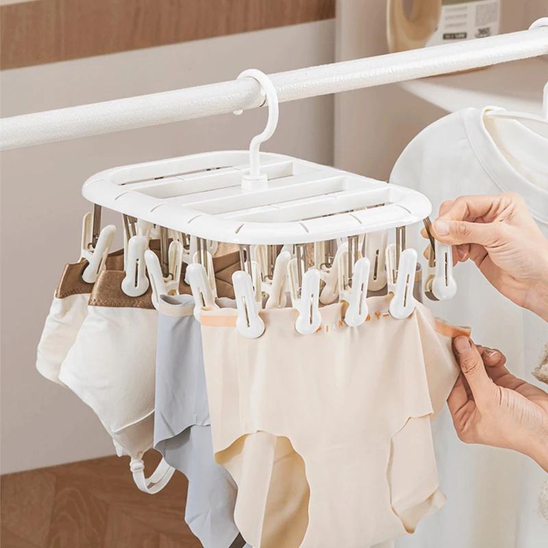 Sock clip drying rack household multi-clip balcony drying sock artifacts multi-function anti-slip hanging sock storage clamp new
