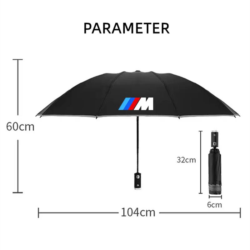 MZFK7 LED Automatic Folding Umbrella Windproof Umbrella Sticker For BMW M Power X1 E84 X3 F25 X5 E53 X6 E71 IX3 I3 320i 330d M4 1 3 5