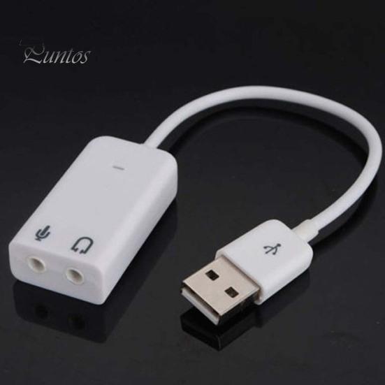 Portable 3D Virtual Network Audio Song Sound Card Adapter USB Channel with Cable