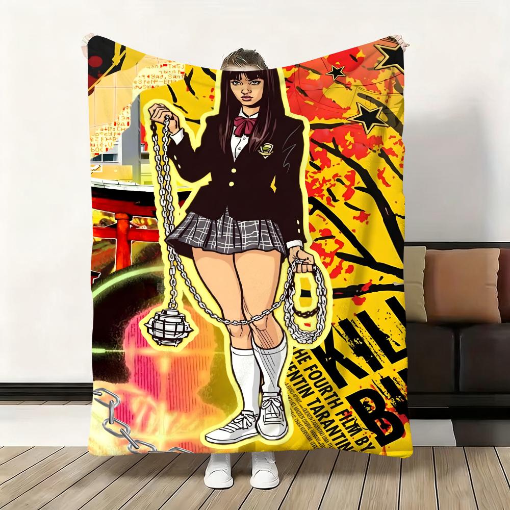 

Kill Bill Hot Movie Cool Throw Thick Flannel Blanket Lightweight Warm Cozy Skin-Friendly Throw for Sofa Bed Office Winter Use 75x90cm