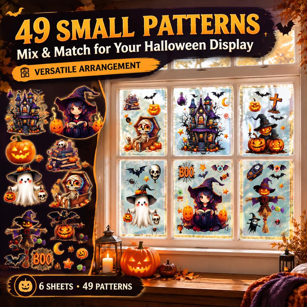 Halloween Dark Castle Static Cling Window Decals