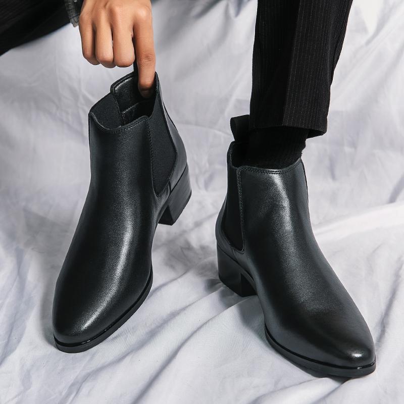 Men's Shoes New Business Martin Boots Men's High-top Leather Boots Foreign Trade Large Size Casual Shoes Men's Chelsea Boots