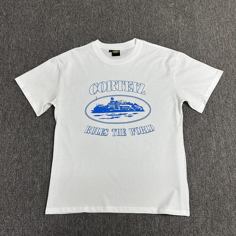 Corteiz Alcatraz Series T-shirt Short-sleeved Letter Logo Printed Men's and Women's Double Yarn Fashion Casual Short-sleeved Tide