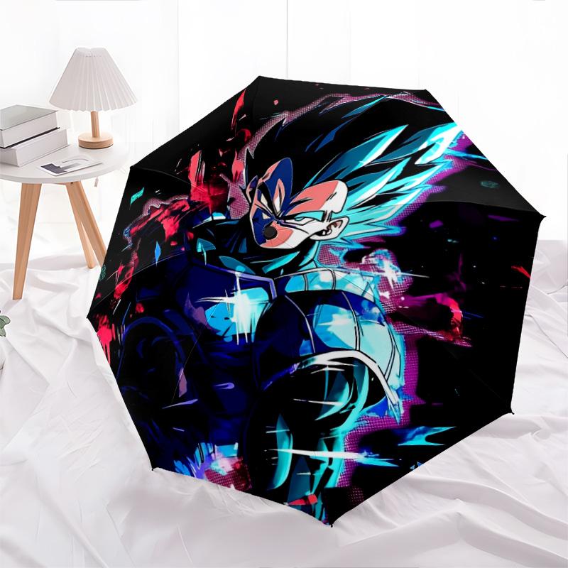 Dragon Ball Z Characters pattern, automatic folding umbrella, portable and foldable design, 8 ribs, a Christmas or birthday gift.