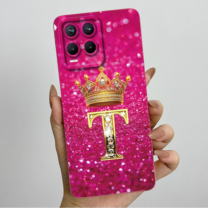 For Realme 8 Pro RMX3085 RMX3081 Fashion Initial Letter Couple Phone Case for Realme8 8Pro 4G Soft Silicone Protective Casing