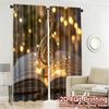 2pcs, 2D FLAT PRINTING Curtains (Without Rod) Golden Melody Light Filtering Popular Curtains Machine Washable Fabric Curtains