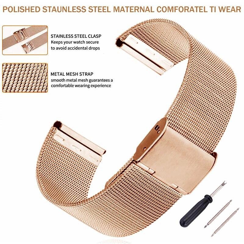 

Миланский ремешок из нержавеющей стали для Huawei Watch 4 Watch 4 Pro Watch GT 3 Pro 43 мм, браслет для HUAWEI WATCH 3 Pro, 48 мм ремешок для часов for Gt 2 46mm розового золота