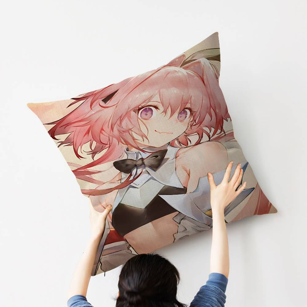 A-Astolfo Pink Cute Anime Girl Maple Design Cushion Cover Happy Autumn Harvest decor Holiday Decorati Pillow Cover