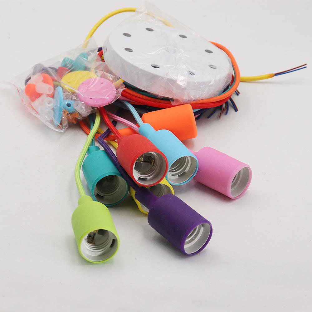 Colorful Spider Chandelier Lamp for Children Baby Nursery Room Silicone E27 Holder LED Suspension Hanging Light Living Room Deco