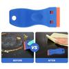 Cluoling Razor Blade Scraper for Removing Labels, Registration Stickers, Tint, Grease from Windshields, Pocket Scraper, Safety Scraper, Double-Head Gl
