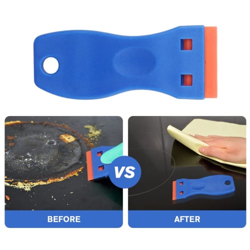 Cluoling Razor Blade Scraper for Removing Labels, Registration Stickers, Tint, Grease from Windshields, Pocket Scraper, Safety Scraper, Double-Head Gl
