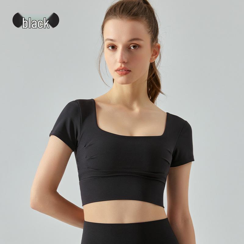 

Женский дышащий облегающий топ для йоги со съемной нагрудной вставкой и плиссировкой спереди Extra Large