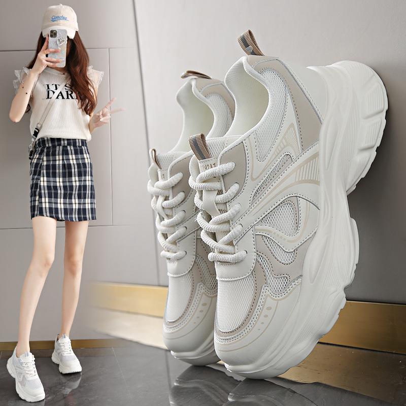 

Обувь для папы, женская, весна 2025, новые туфли на толстой подошве, мягкая подошва, повседневная обувь, универсальная спортивная обувь, маленькие белые туфли 35