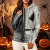 Women's Long Sleeve Halloween Printed Hoodie for Festive Party Wear