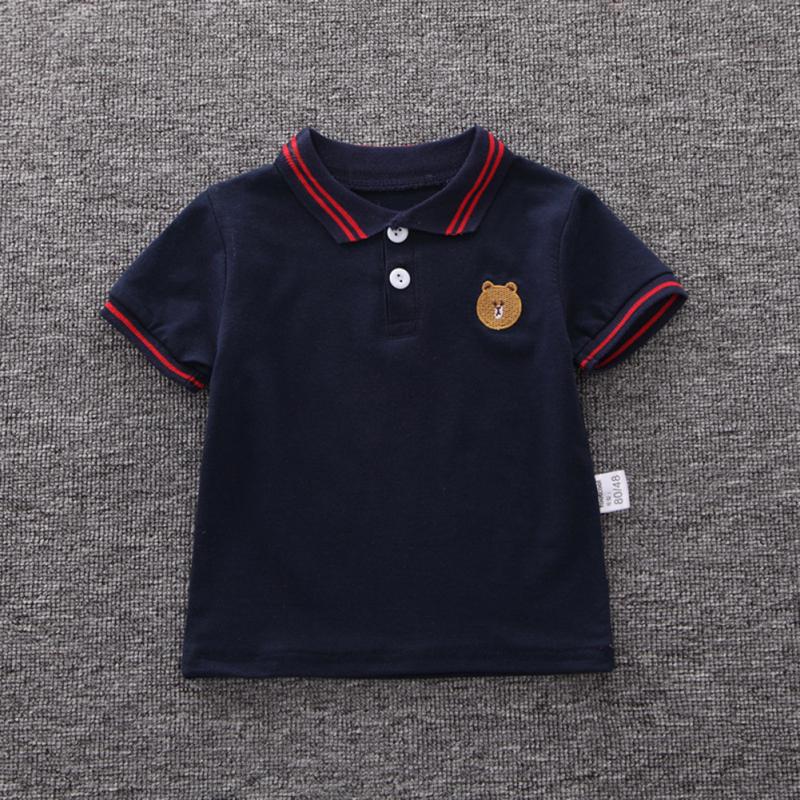 2-teiliges/Set Kinder Jungen Sommer Niedliches Bärenstickerei Hemd + Shorts Qualitätssicherung