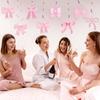 20 Pcs Pink Bow Party Hanging Swirls Decorations Pink Girl Theme Bow Garland Birthday Party Decoration Banner for Baby Shower Bridal Shower