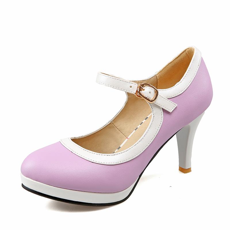 Chaussures simples à talons hauts pour femmes, chaussures de printemps et d'automne à plateforme imperméable à talons épais, grande taille, chaussures basses à bouche peu profonde