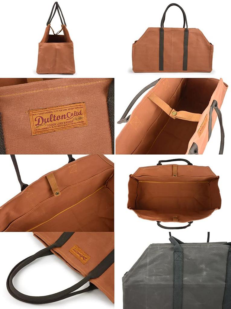 Dulton Wax Canvas Log 320mm X 600mm X 250mm Bag, Camel, (H) (W) (D), Y959-1267CAM