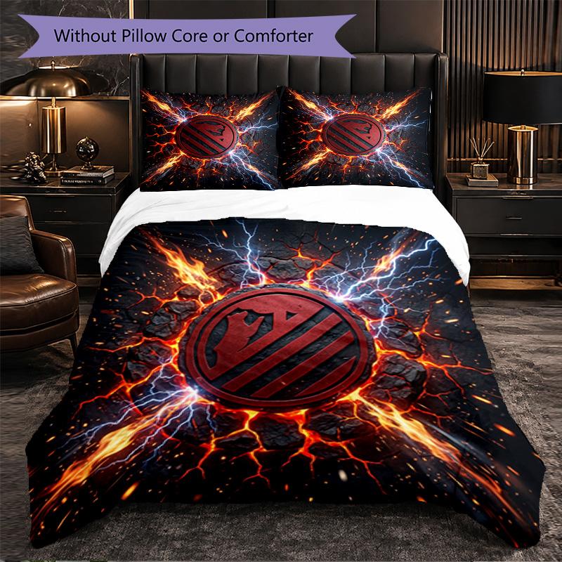 Set Lenzuola Atletico Madrid Modello 3 Pezzi Morbida Copripiumino in Microfibra con Federe per Camera da Letto