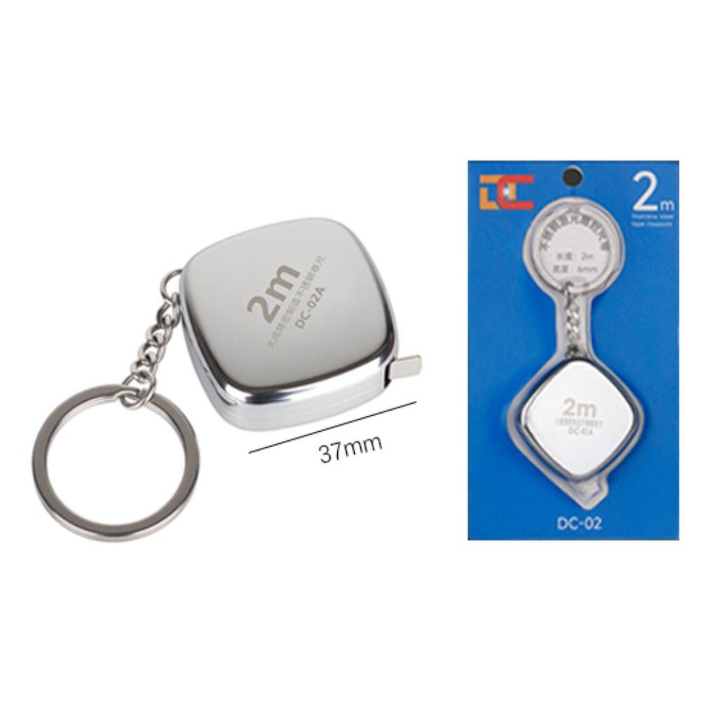 Mini Mètre Ruban en Acier Inoxydable 2m Outils de Mesure Mètre Ruban de Poche Portable Tailleur