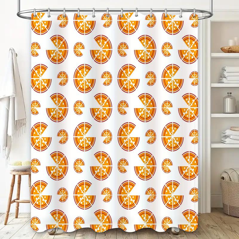 Orange Sliced Shower Curtain Modern Bathroom Decor for Kids Bathrooms Durable Fabric with Eyelet Top 72 X 84 Inches Free Shippin