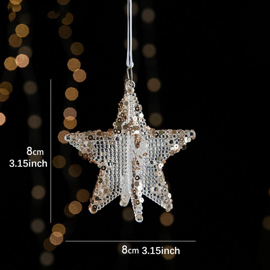 Christmas Tree Pendant Acrylic Ornament Sequin Xmas Decoration Winter Theme for Nursery