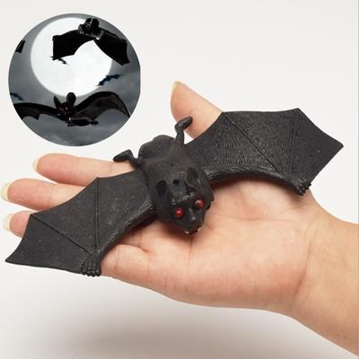Murciélago de Simulación Goma Blanda TPR Halloween Broma Modelo Animal Colgante Aterrador Murciélago de Goma Decoración de Lugar Accesorios Juguetes de Día de los Inocentes